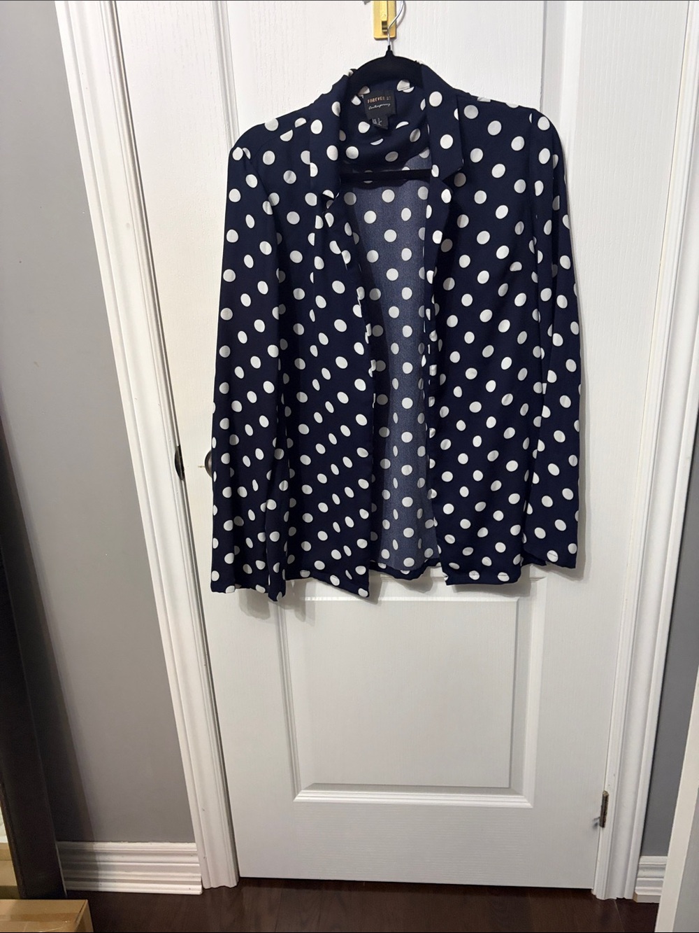 Forever 21 Navy Polka Dot Button-Down Shirt